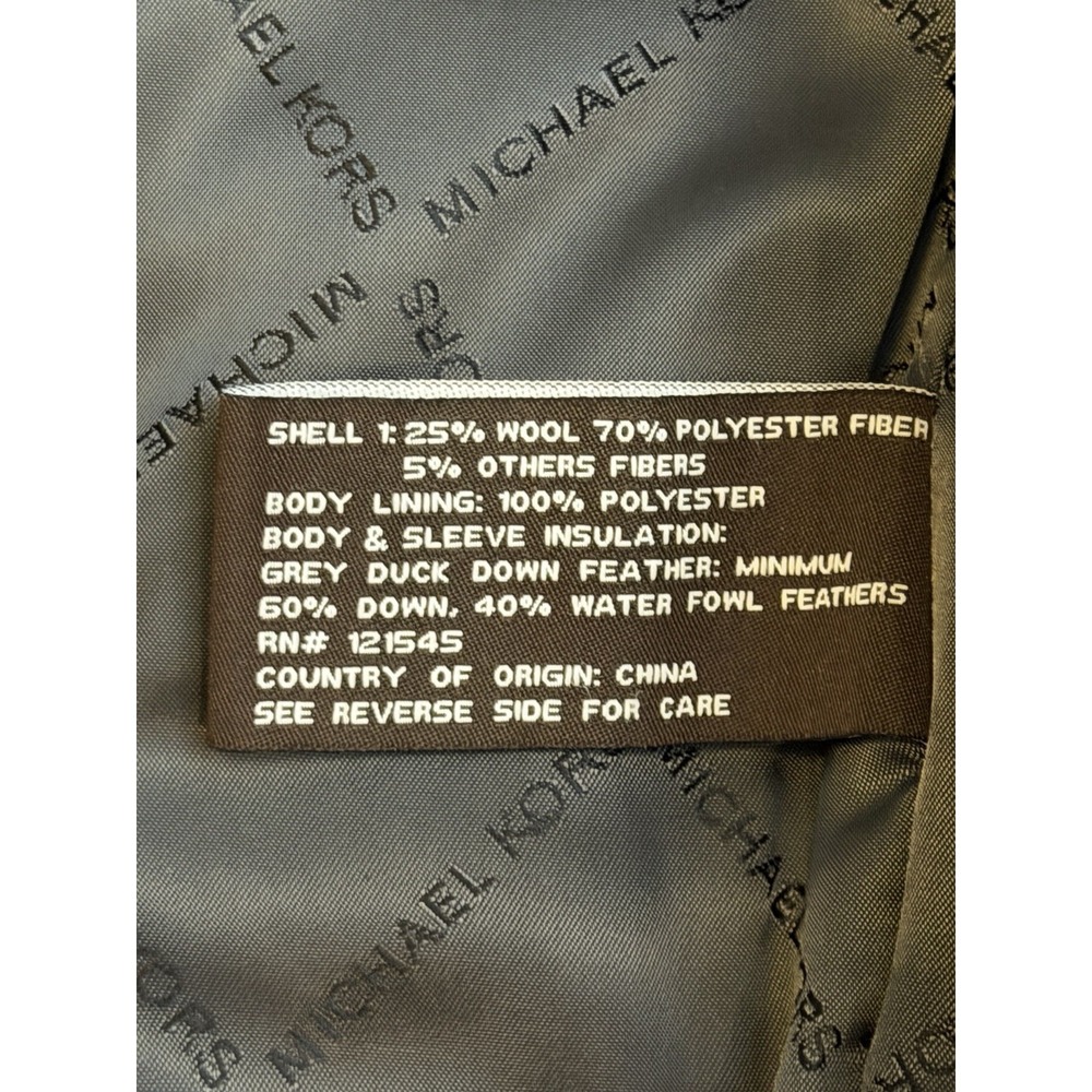 Michael Kors Full Zip Herringbone Wool Gray Black Down Puffer Vest  Men XXL‎ - Picture 5 of 6